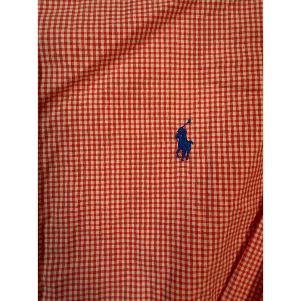 Ralph Lauren Mens XL Classic Fit Gingham Button Down Shirt Red White Long Sleeve - Picture 4 of 7